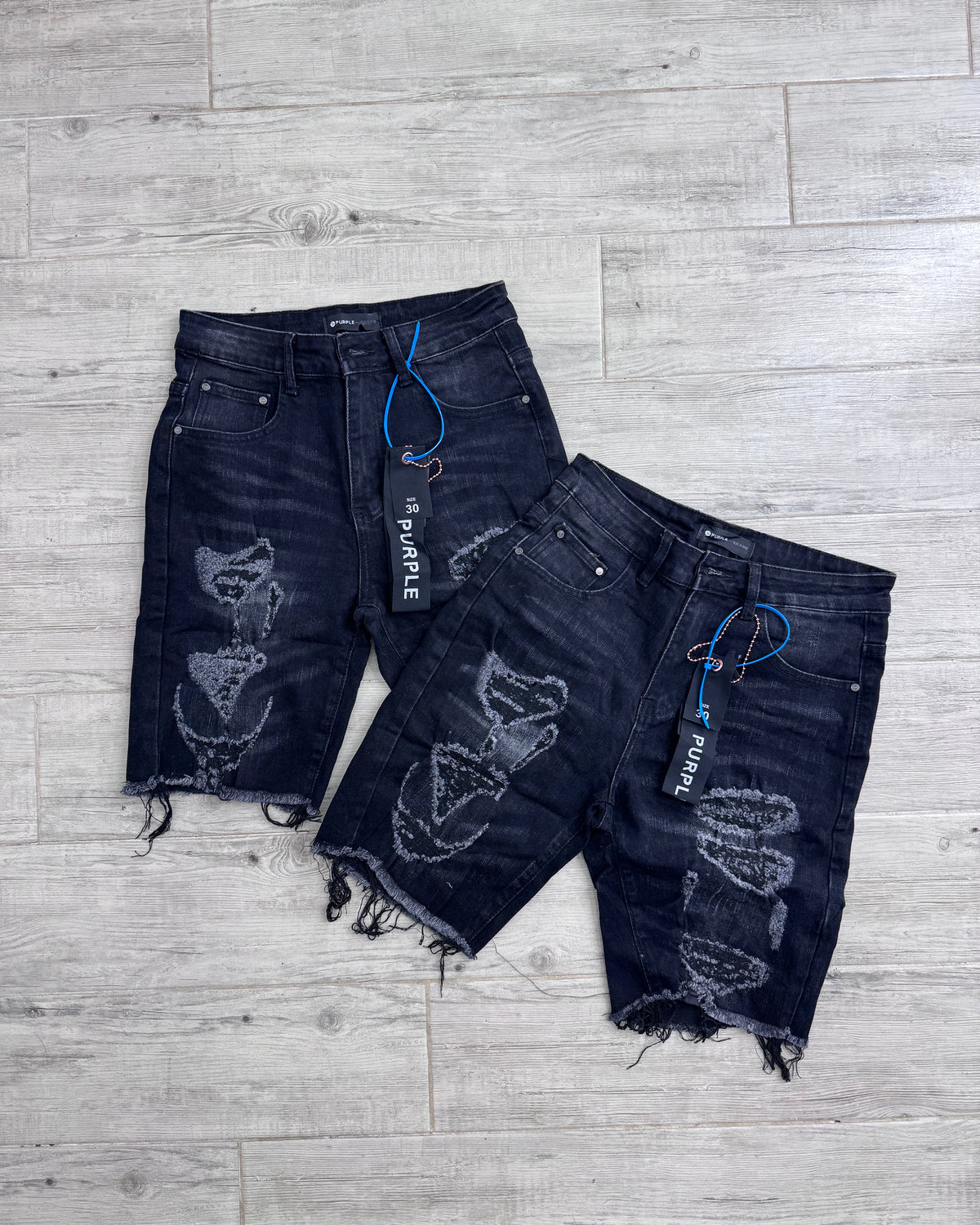 Short Denim Black Destroyed