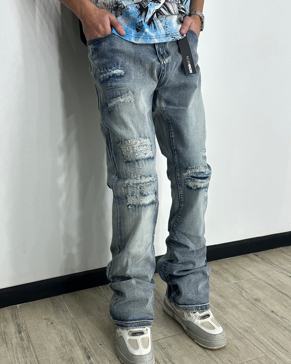 Jean Fashion Nova 🇺🇸 Flare Light Destroyed