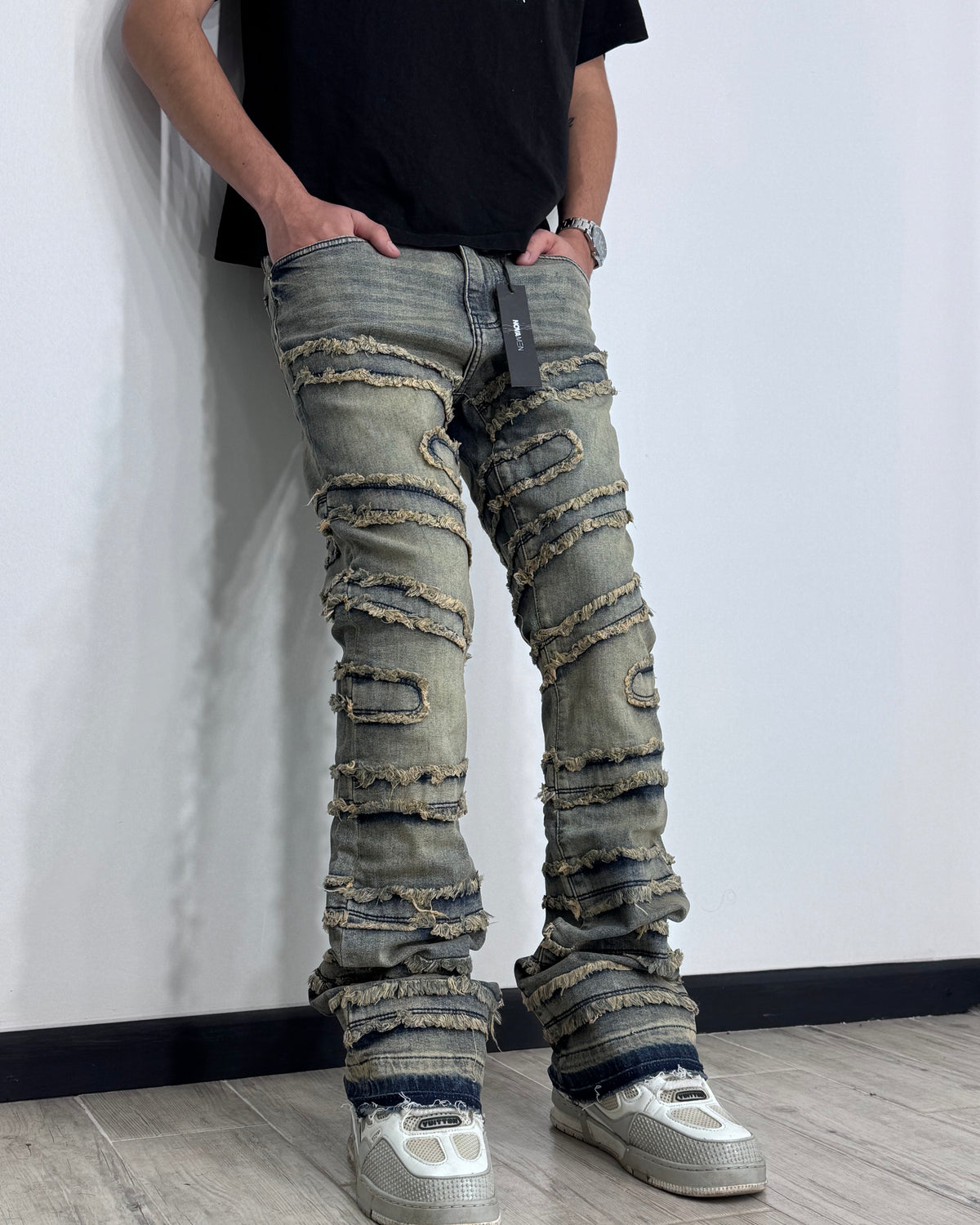 Jean Fashion Nova 🇺🇸 Stacked Rust Frayed