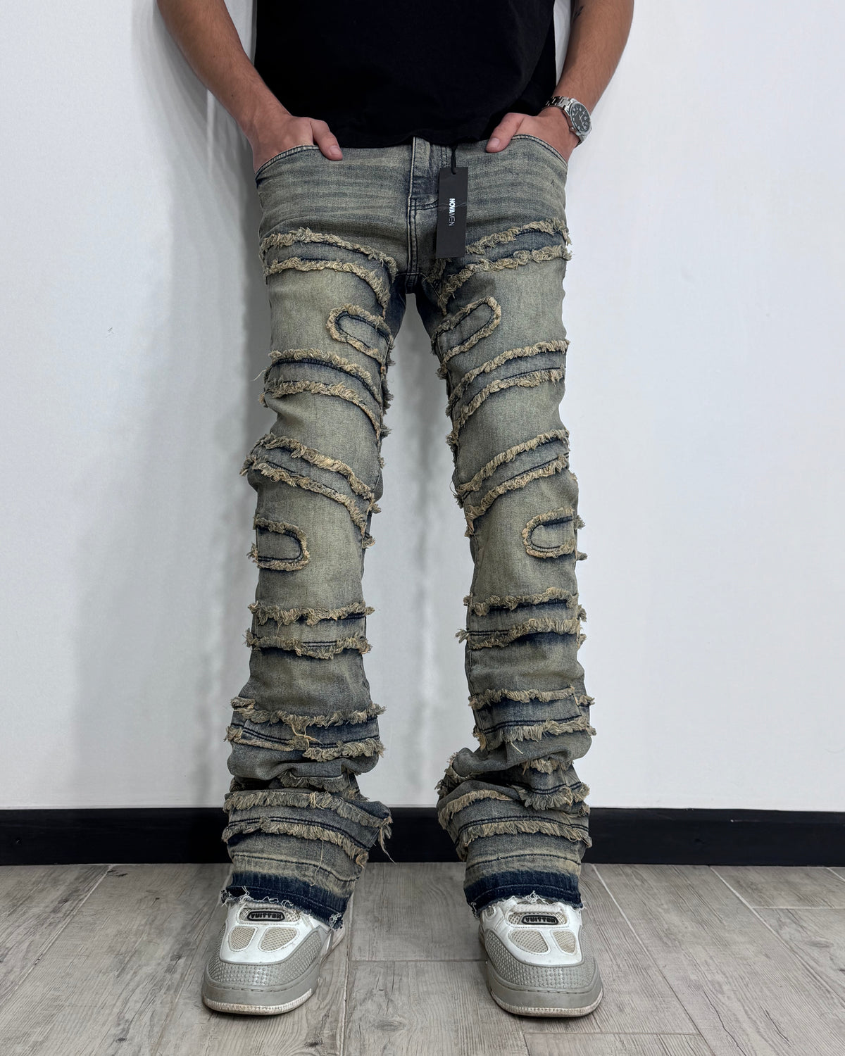 Jean Fashion Nova 🇺🇸 Stacked Rust Frayed