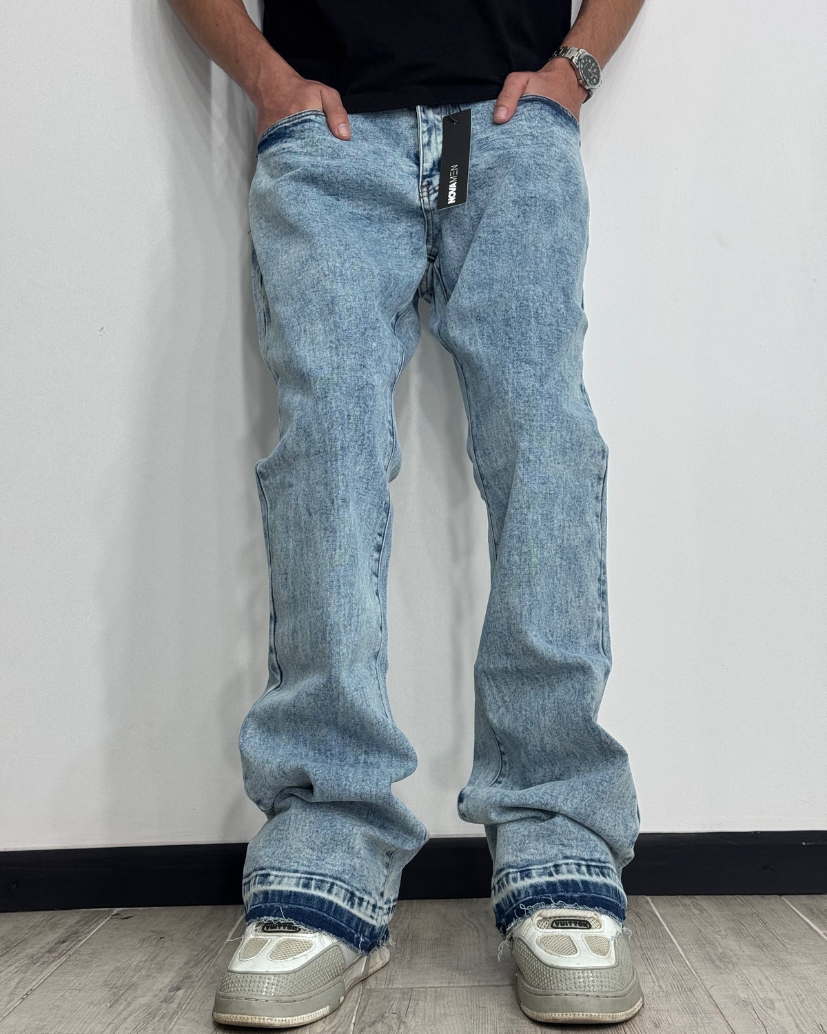 Jean Fashion Nova 🇺🇸 Flare Acid Sky