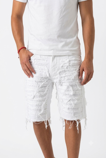 Short White Ripped