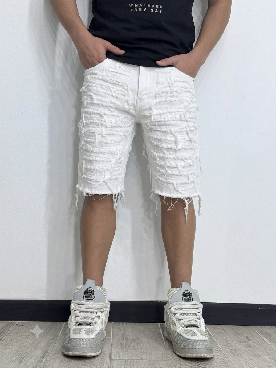 Short White Ripped