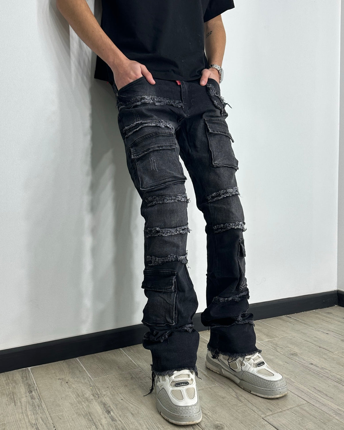 Cargo Denim Black Destroyed SVO