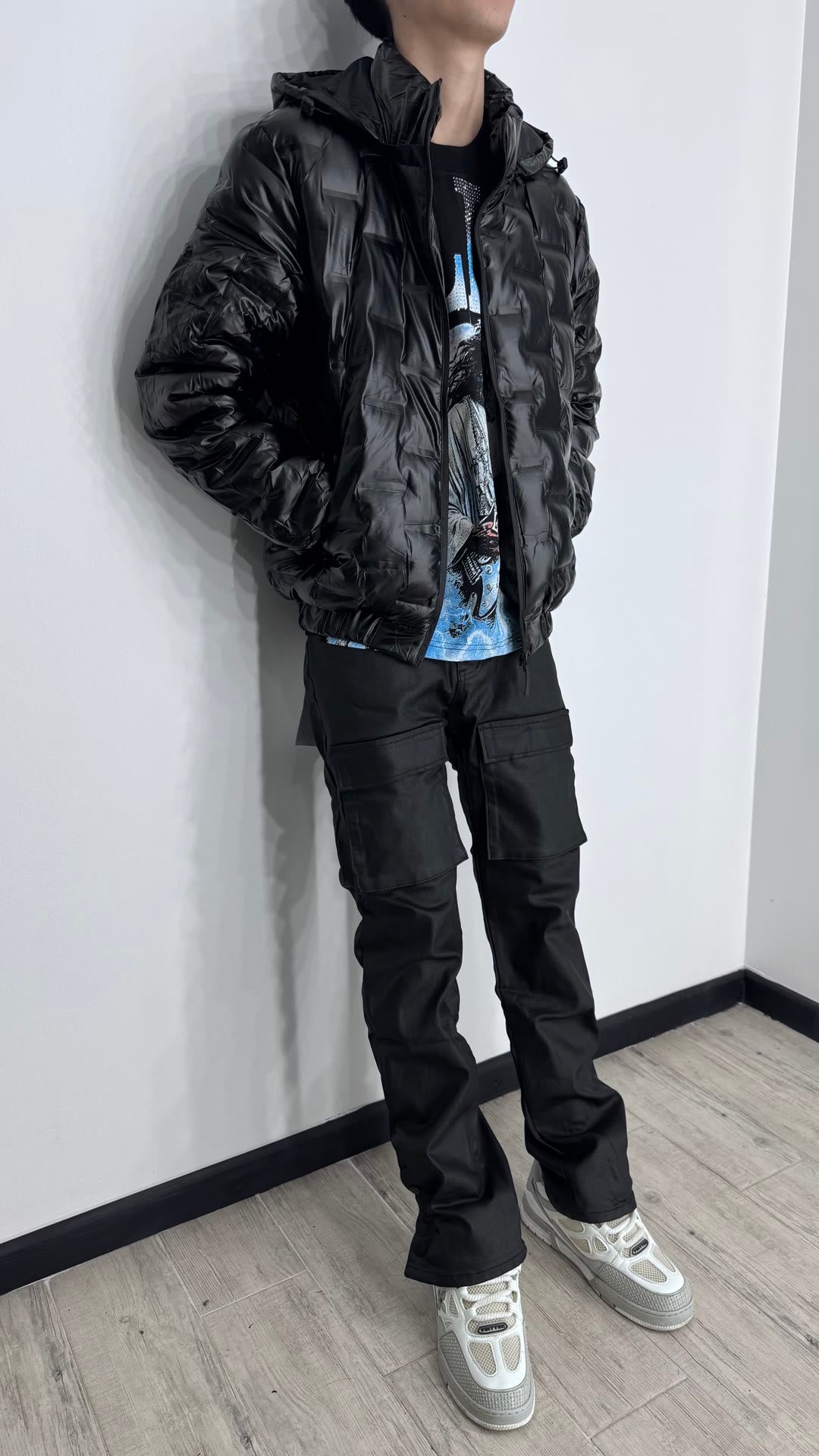 Puffer + cargo negro